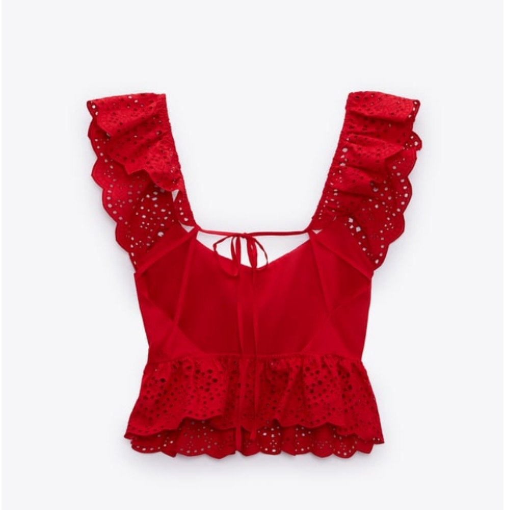 NWT ZARA Openwork Embroidered Top - Picture 4 of 4